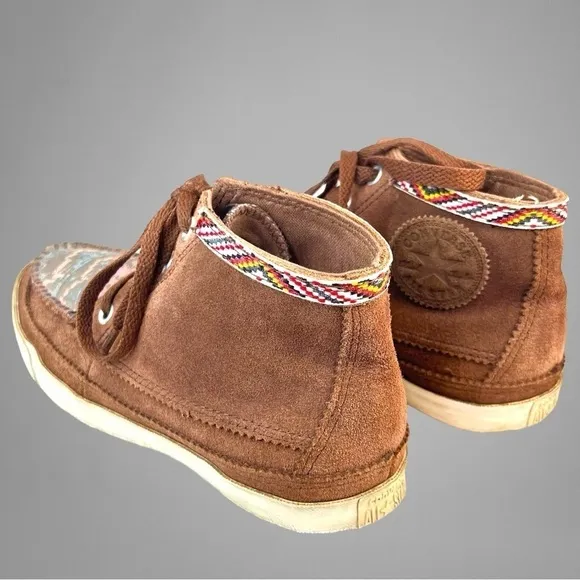 Vintage Very Rare CONVERSE ALL STAR CHUCK TAYLOR Cognac Suede Moccasin Sneaker
