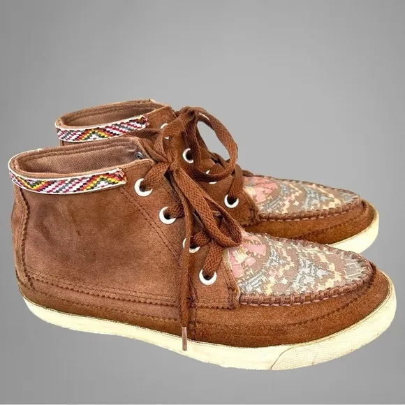 Vintage Very Rare CONVERSE ALL STAR CHUCK TAYLOR Cognac Suede Moccasin Sneaker