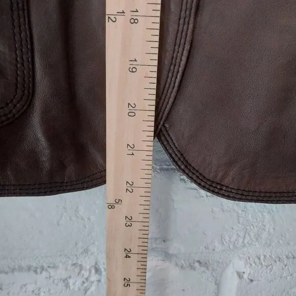 Vintage Wilsons Authentic Leather Jacket Womens Medium / Large Brown Button Up