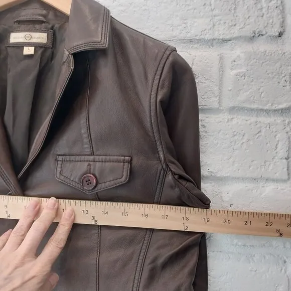 Vintage Wilsons Authentic Leather Jacket Womens Medium / Large Brown Button Up