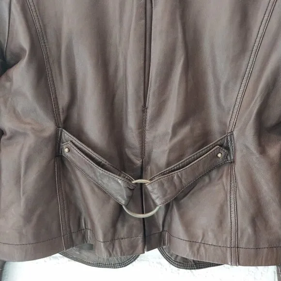 Vintage Wilsons Authentic Leather Jacket Womens Medium / Large Brown Button Up