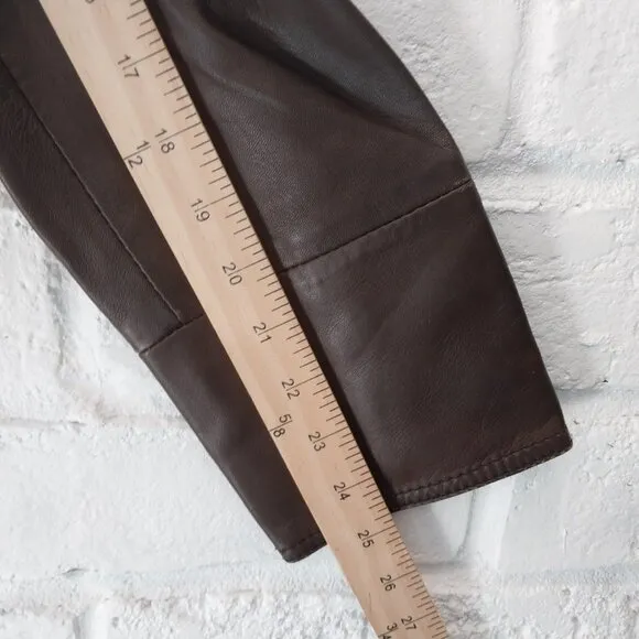 Vintage Wilsons Authentic Leather Jacket Womens Medium / Large Brown Button Up