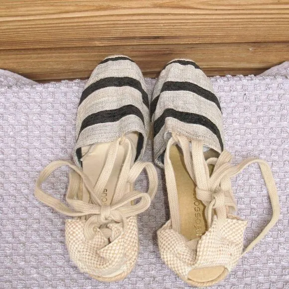 Vintage 90's Wedge Ankle Wrap Espadrille Wedges