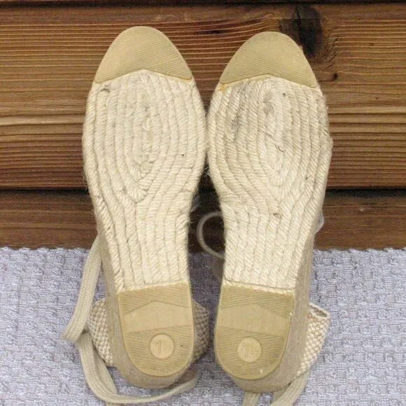 Vintage 90's Wedge Ankle Wrap Espadrille Wedges