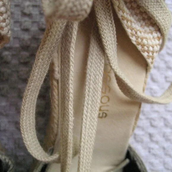 Vintage 90's Wedge Ankle Wrap Espadrille Wedges