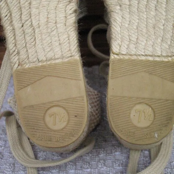 Vintage 90's Wedge Ankle Wrap Espadrille Wedges