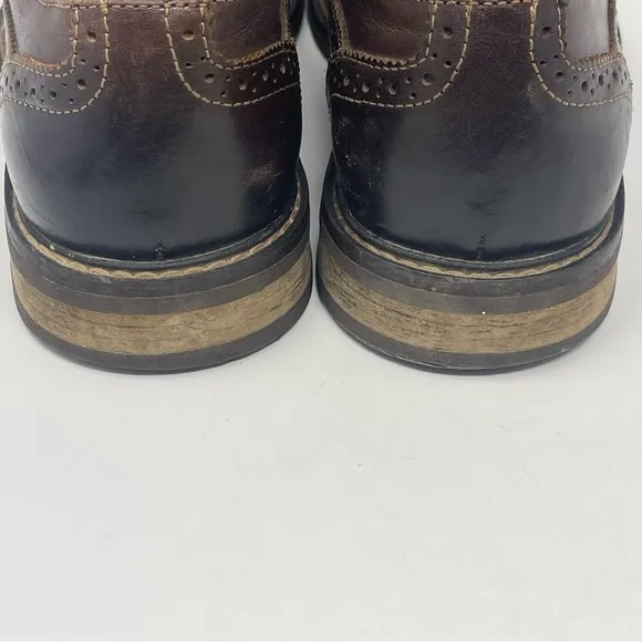 Vionic Bruno Shoes Mens 9 Brown Leather Wingtip Brogue Lace Up Derby Oxford