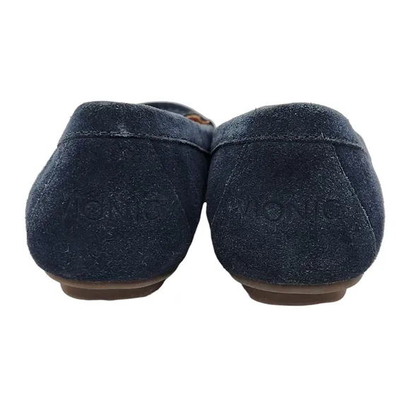 Vionic Debbie Navy Suede Loafers Slip On Flats Moccasins Women's Size 7 Orthotic