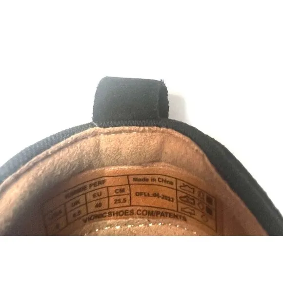 Vionic Kimmie Perf Sneaker Womens 9 Black Suede Leather Arch Support Platform