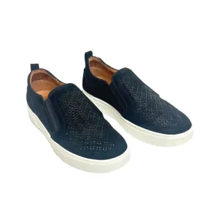 Vionic Kimmie Perf Sneaker Womens 9 Black Suede Leather Arch Support Platform