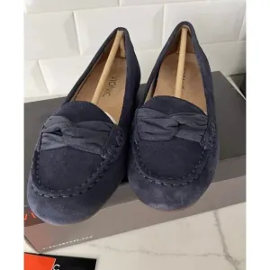 Vionic Norah Nevy Suede  Flats Penny Moccasins Loafers Size 5