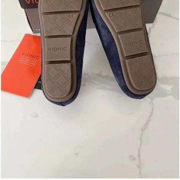 Vionic Norah Nevy Suede  Flats Penny Moccasins Loafers Size 5