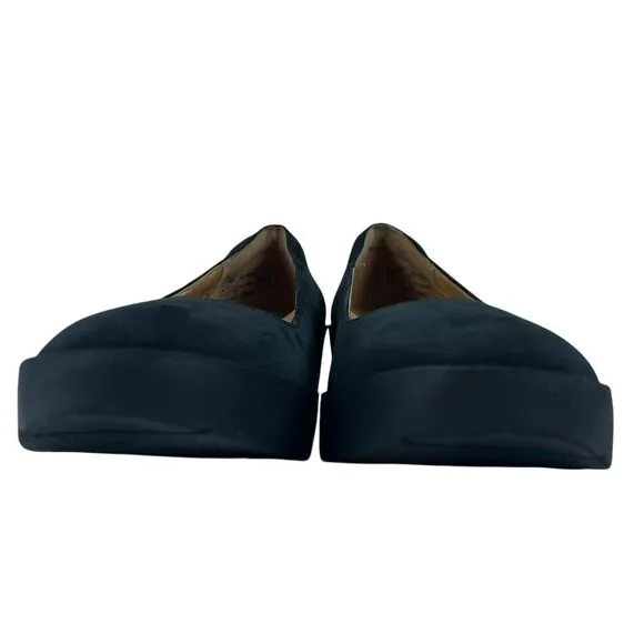 Vionic‎ Soreno Nubuck Wedge Heels Slip On Close Toe Black Womens Shoes 7