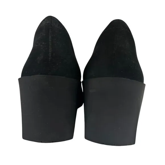 Vionic‎ Soreno Nubuck Wedge Heels Slip On Close Toe Black Womens Shoes 7
