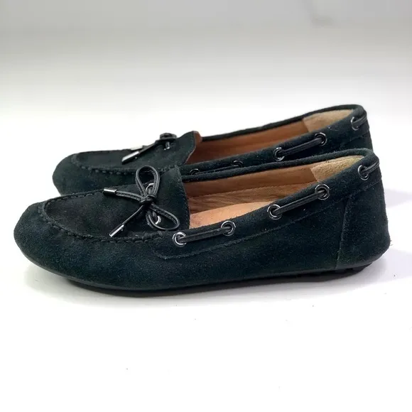 Vionic Virginia black suede driving mocs orthopedic 7