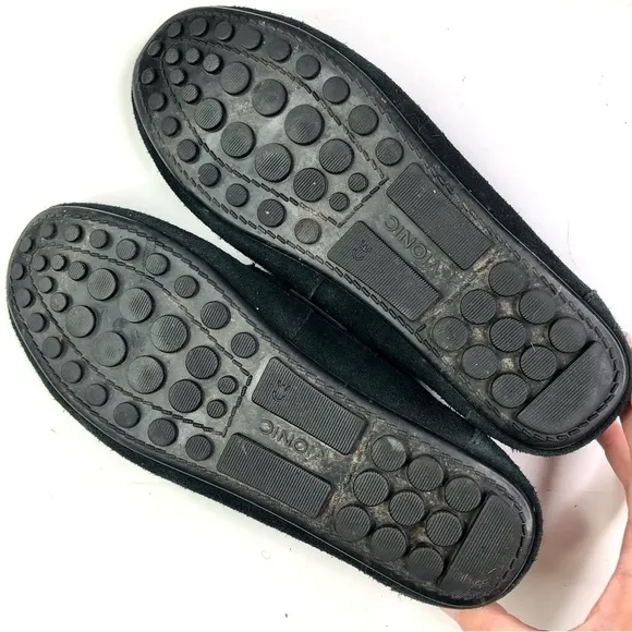 Vionic Virginia black suede driving mocs orthopedic 7