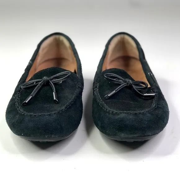 Vionic Virginia black suede driving mocs orthopedic 7