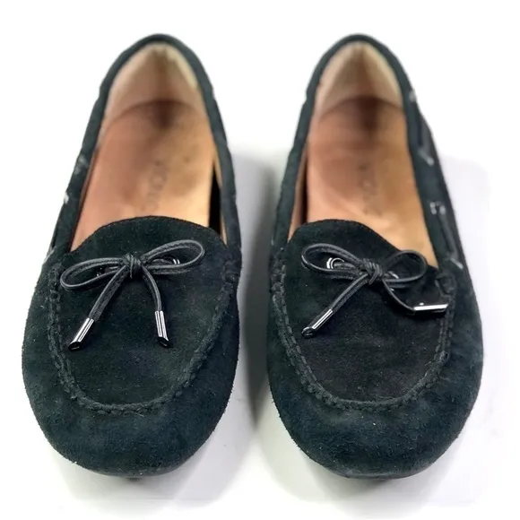 Vionic Virginia black suede driving mocs orthopedic 7