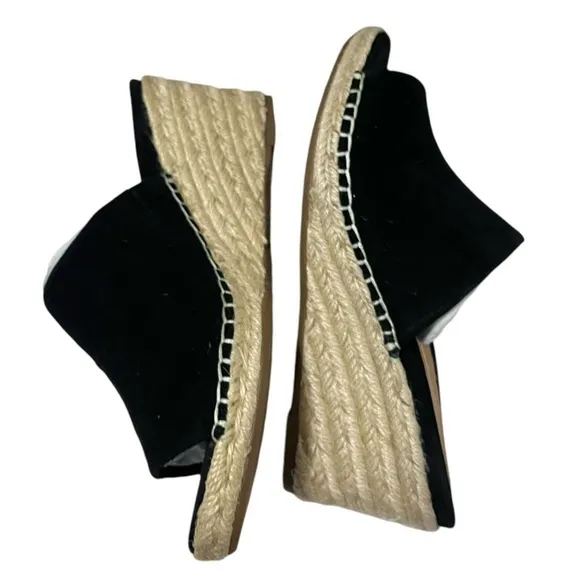 Vionic women’s black suede mules/slip-on wedges Sz 10