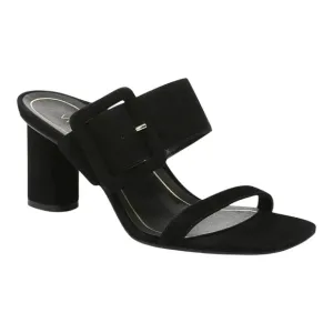 VIONIC Women's Size 7.5 Brookell Block Heeled Slide Sandals Black Suede