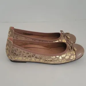 Vionic Leather Print Ballet Flats Minna Metallic Leopard Size 9.5W