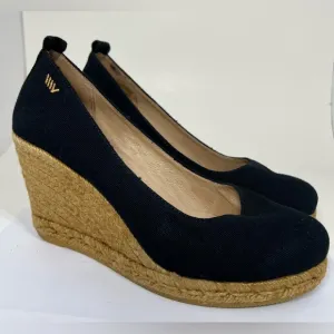 Viscata Barcelona Black Espadrille Wedges Spain