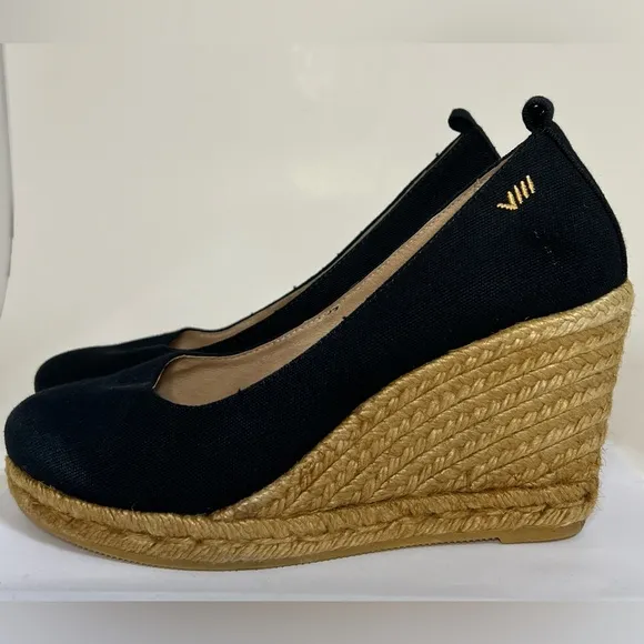 Viscata Barcelona Black Espadrille Wedges Spain