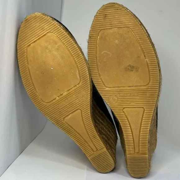 Viscata Barcelona Black Espadrille Wedges Spain