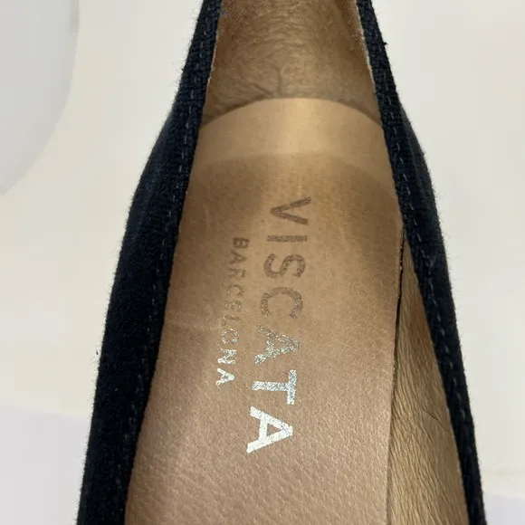 Viscata Barcelona Black Espadrille Wedges Spain