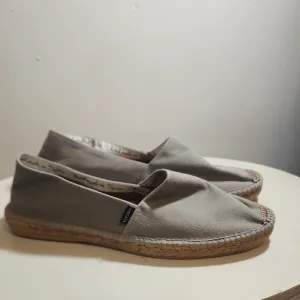 Viscata Barcelona Grey Woven Sole Espadrille Flats Made In Spain Size 12