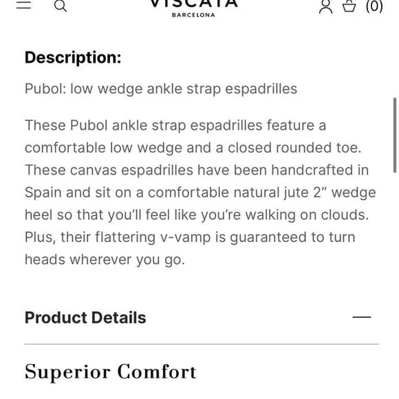 Viscata Barcelona Pubol Canvas Espadrille Wedges