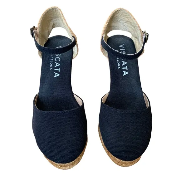 Viscata canvas espadrille wedges size 39