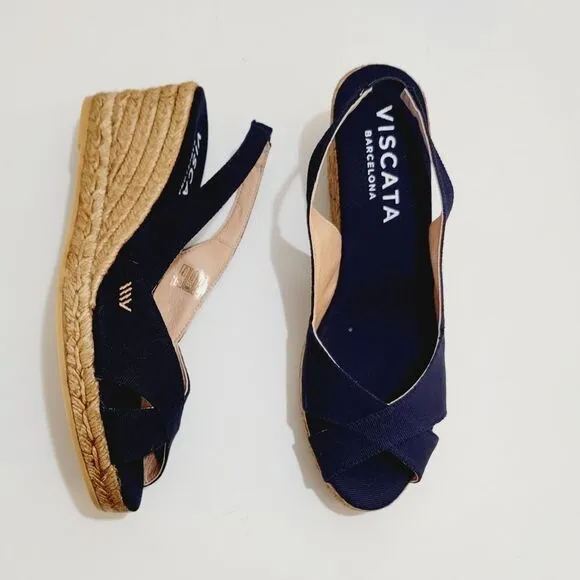 Viscata Calella Navy Espadrille Wedge
