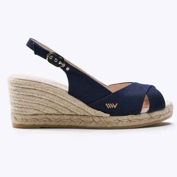 Viscata Calella Navy Espadrille Wedge