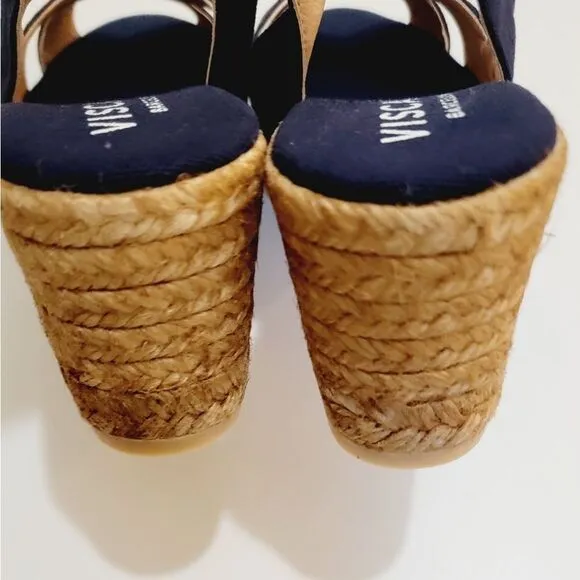 Viscata Calella Navy Espadrille Wedge