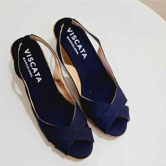 Viscata Calella Navy Espadrille Wedge