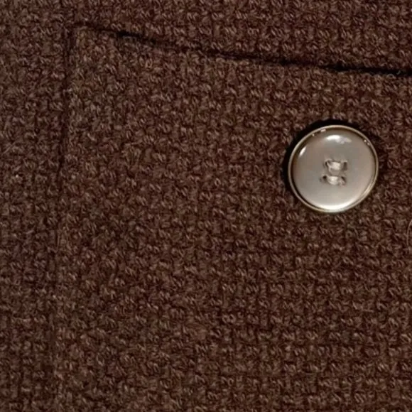 Vivienne Tam Wool Blend Front Pockets Chocolate Brown Mini Skirt Size 2