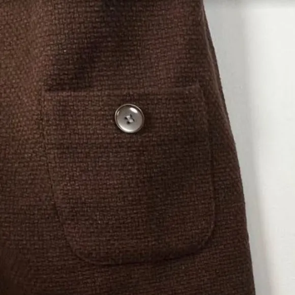 Vivienne Tam Wool Blend Front Pockets Chocolate Brown Mini Skirt Size 2