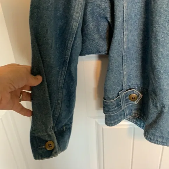 VTG 90s Denim Jacket Oversized Boyfriend Trucker Jacket Western Womens Large