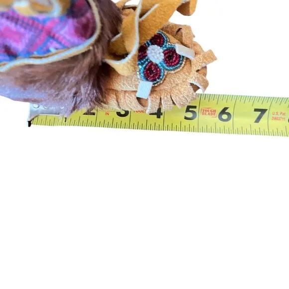 VTG Alaskan Handmade Kids moccasins mukluks Sz 7 Reindeer Fur &amp; Suede Beaded