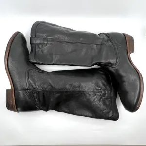 VTG.‎ DAN POST Black Leather Western Cowboy Boots women 9 BOHEMIAN PEASANT