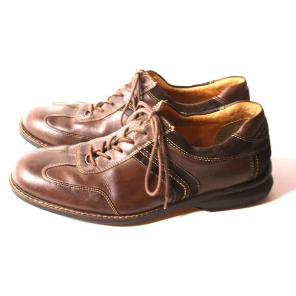 VTG JOHNSON &amp; MURPHY Comfort Casual Brown 2 Tone Brazil Leather Mens Shoe Sz 10M