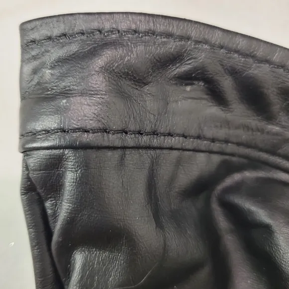 VTG Lariat Genuine Leather Rodeo Western Cowgirl Boho Wrap Black Fringe Skirt 12