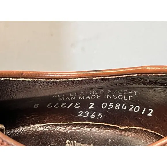VTG LB Sheppard Longwing Blucher Hanover Shoes Mens 8 EEE Brown Leather derby