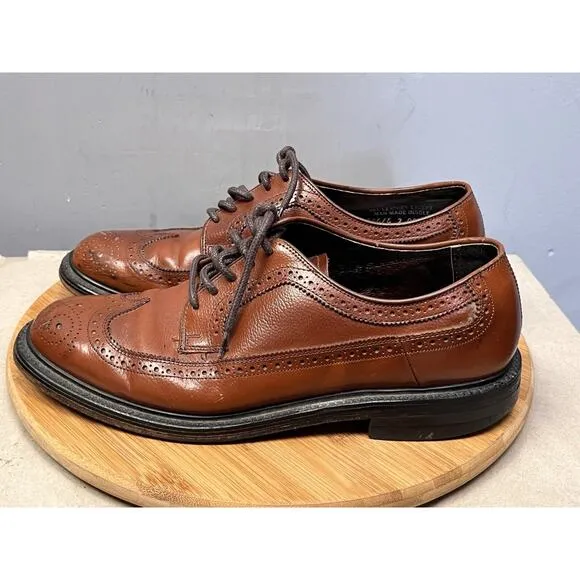 VTG LB Sheppard Longwing Blucher Hanover Shoes Mens 8 EEE Brown Leather derby