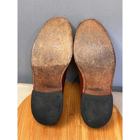 VTG LB Sheppard Longwing Blucher Hanover Shoes Mens 8 EEE Brown Leather derby