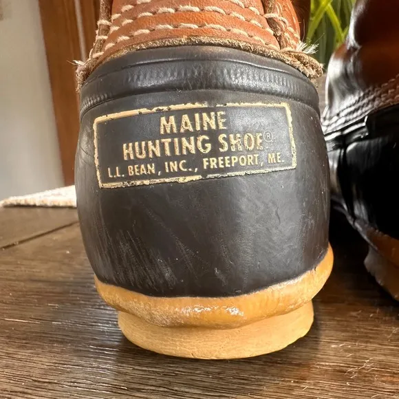 VTG LL Bean Main Hunting Shoe Leather Duck Waterproof Brown Boots 10GN Men 11