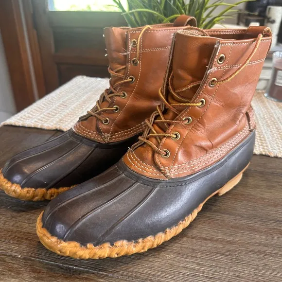 VTG LL Bean Main Hunting Shoe Leather Duck Waterproof Brown Boots 10GN Men 11