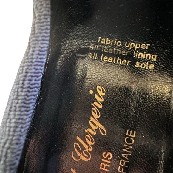 VTG Robert Clergerie Women's French Dark Navy Blue Wedge Heel Shoes Slip On Sz 7