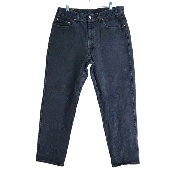 Vtg Y2K Levis 550 Black Jeans Men 36x32 Relaxed Tapered Hi Rise Canada (33x30.5)